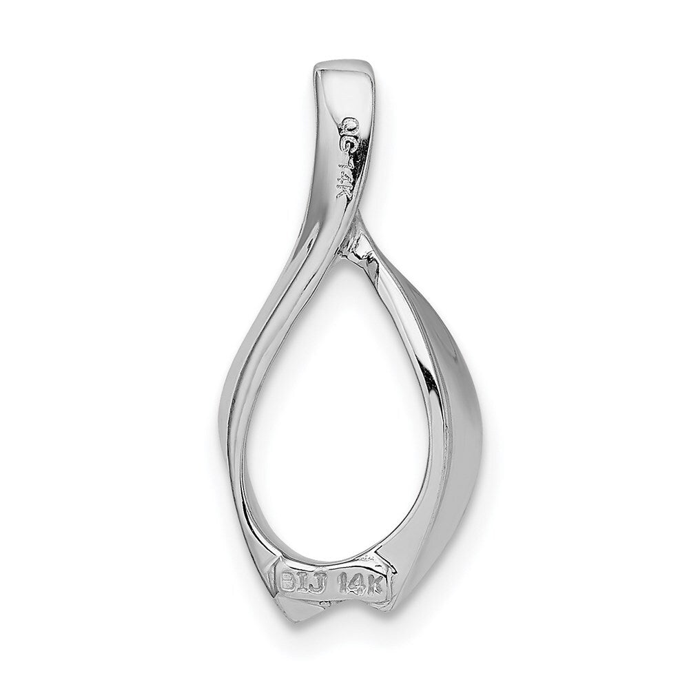 14k White Gold Fits up to 2mm Omega/ 4mm Reversible Omega Slide Pendant