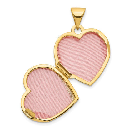 14k Yellow Gold Double Heart Locket Pendant for Women