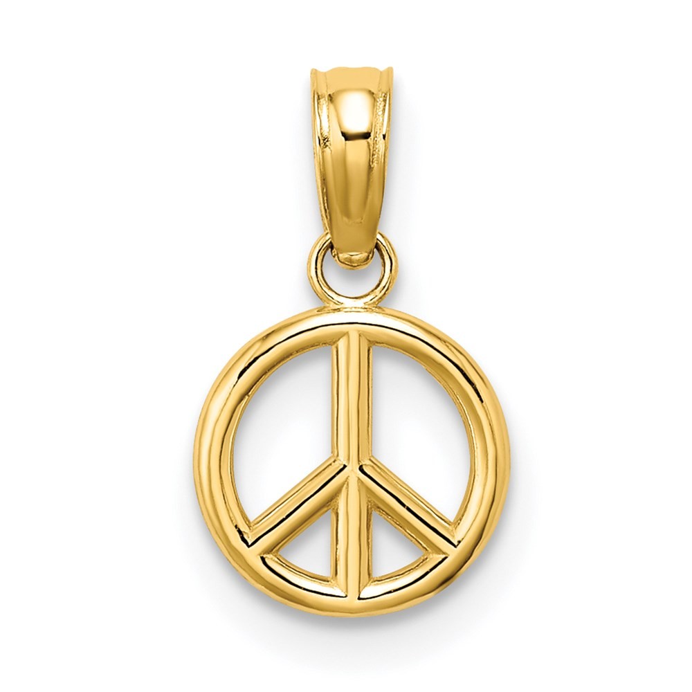 14k Yellow Gold 3-D Peace Symbol Charm