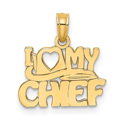 14k Yellow Gold I LOVE MY CHIEF Charm