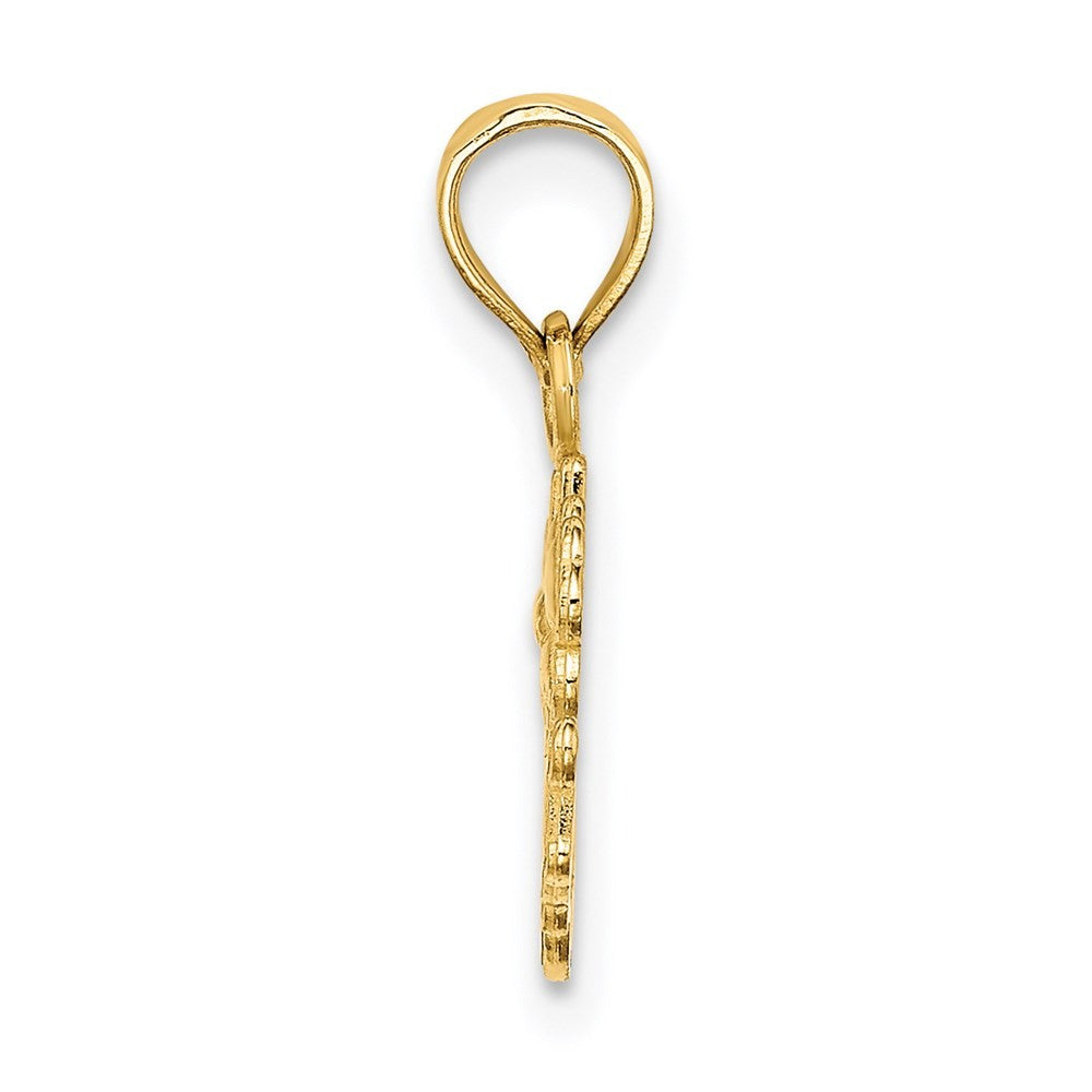 14k Yellow Gold #1 DAUGHTER with Flowers Charm
