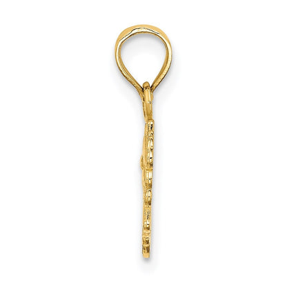 14k Yellow Gold #1 DAUGHTER with Flowers Charm