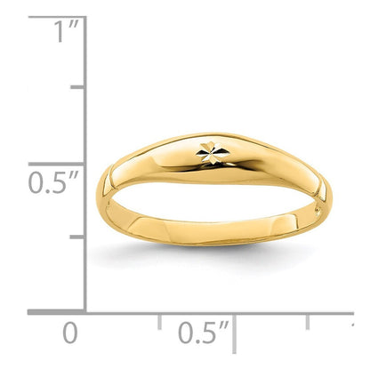 14K Yellow Gold Diamond-Cut Band Ring Size 7