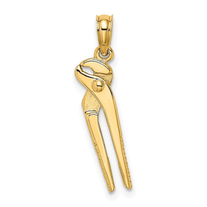 14k Yellow Gold 3-D Moveable Pliers Charm