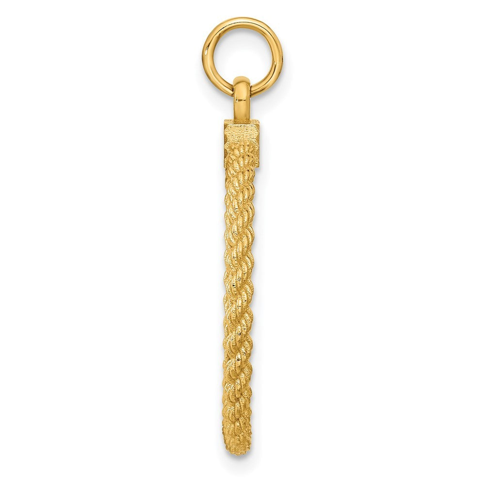 14k Yellow Gold Patterned .013 Gauge Engravable Rope Disc w Satin Back