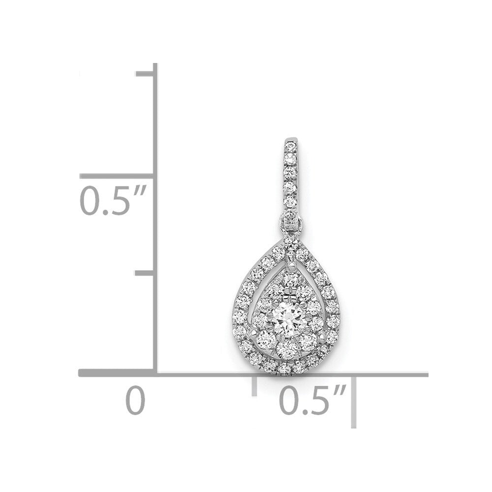 14k White Gold 1/4ct.Diamond Teardrop Pendant for Women