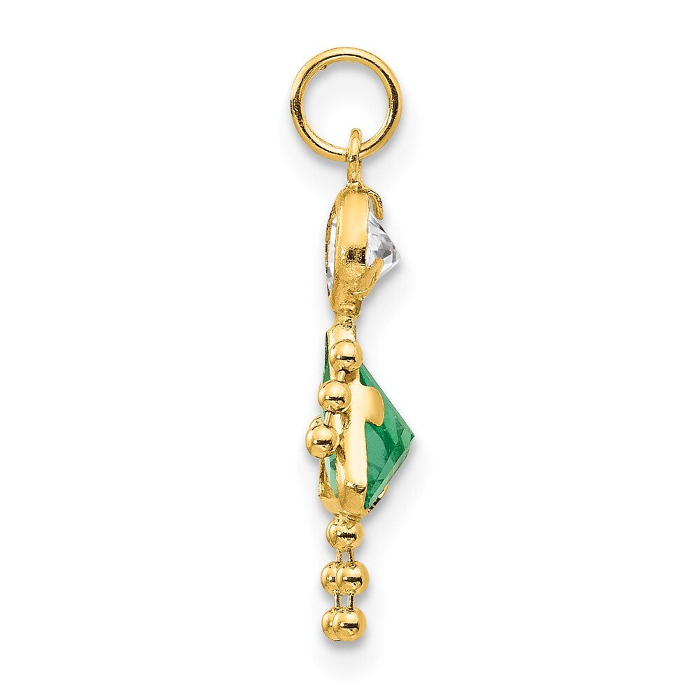 14k Yellow Gold August Girl Birthstone Charm Pendant for Women