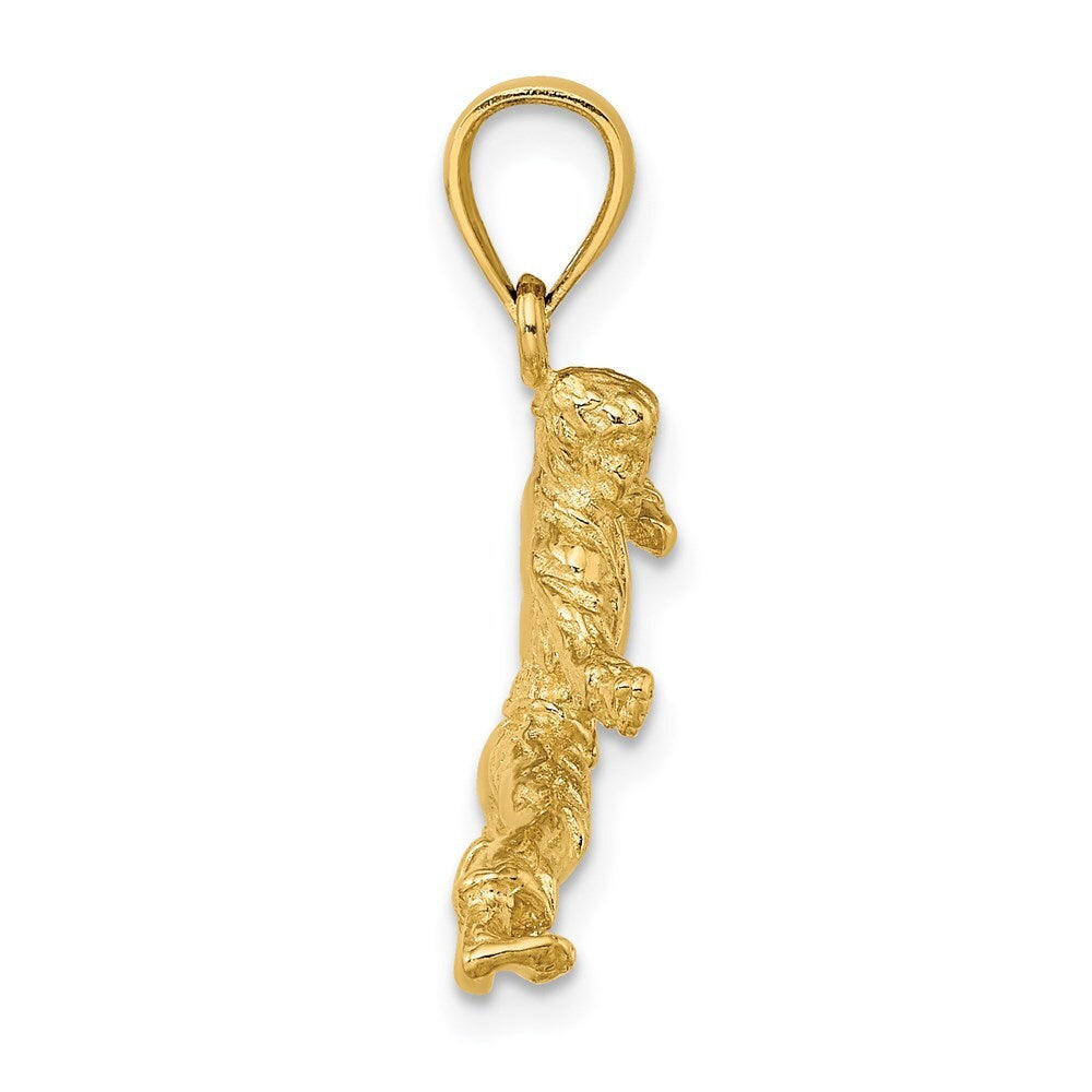 14k Yellow Gold 3-D Karate Man Pendant for Women
