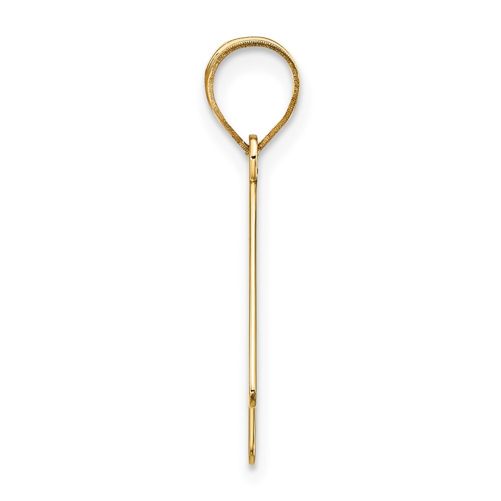 14k Yellow Gold Polished Bubble Letter K Initial Pendant for Women