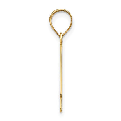 14k Yellow Gold Polished Bubble Letter K Initial Pendant for Women