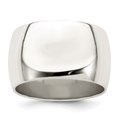 Sterling Silver 12mm Half Round Size 8 Band Ring