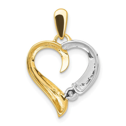 14k Two-tone Gold 1/15ct. Diamond Heart Pendant for Women