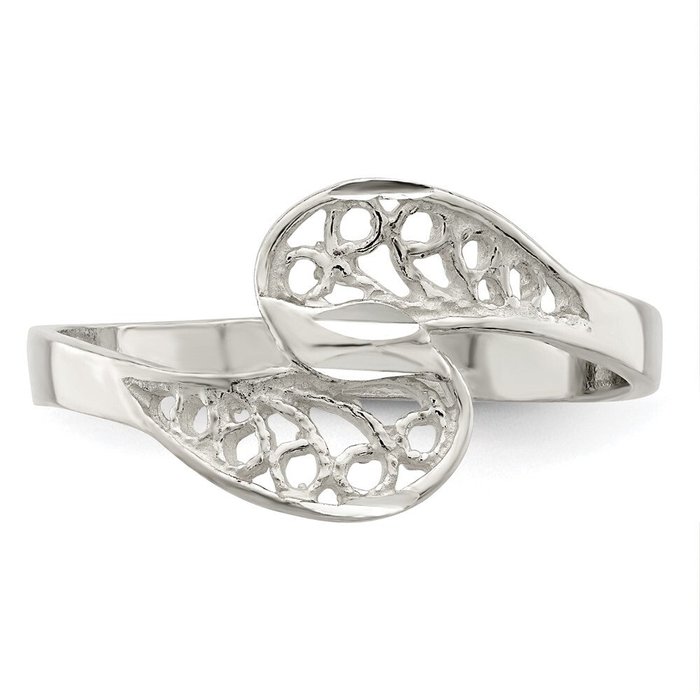 Sterling Silver Filigree Ring Size 6