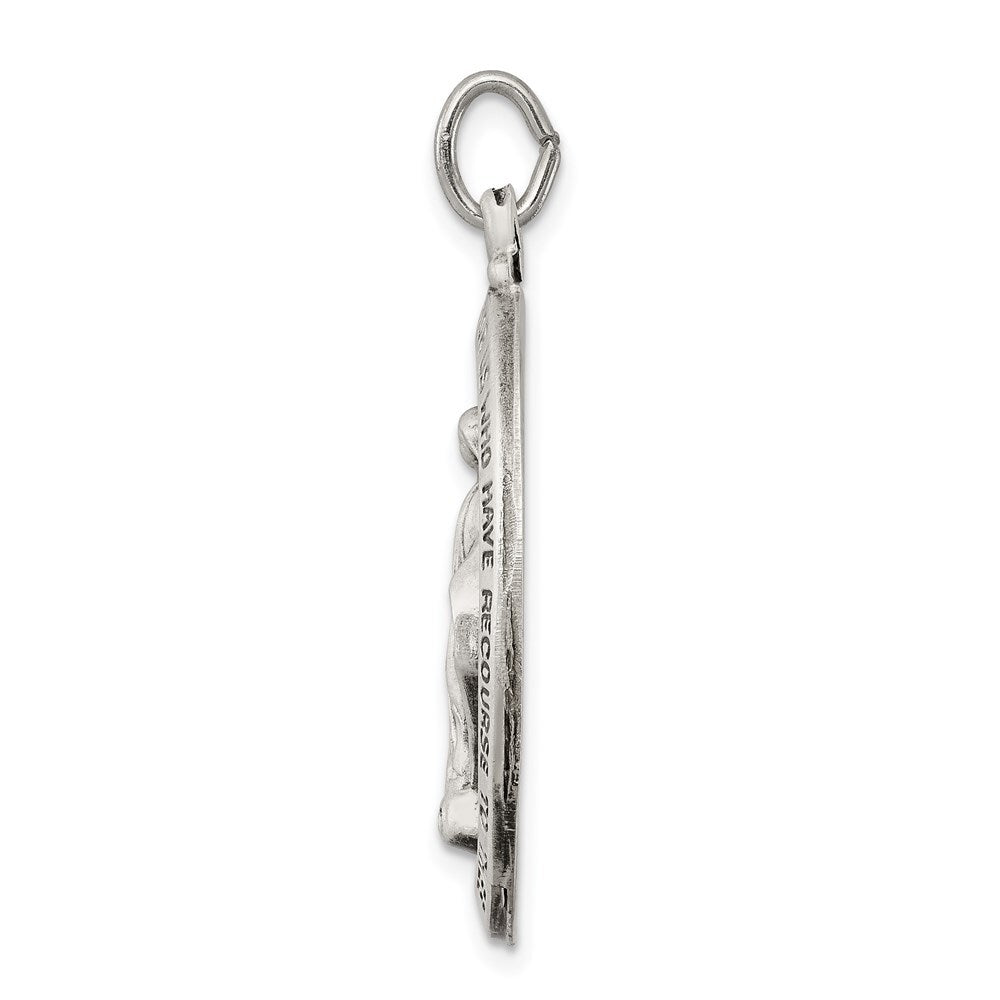 Sterling Silver Antiqued Miraculous Medal Pendant Holiday Gift for Women