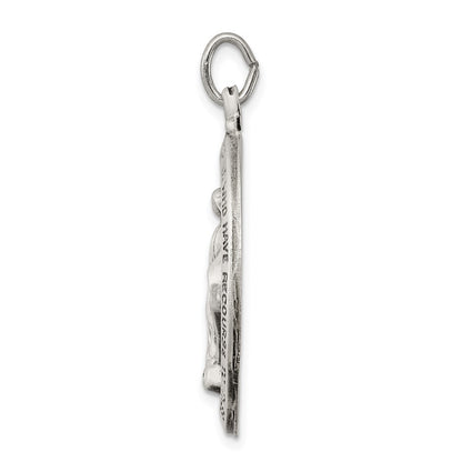 Sterling Silver Antiqued Miraculous Medal Pendant Holiday Gift for Women