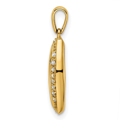 14k Yellow Gold Family Jewelry Diamond Semi-Set Pendant for Women