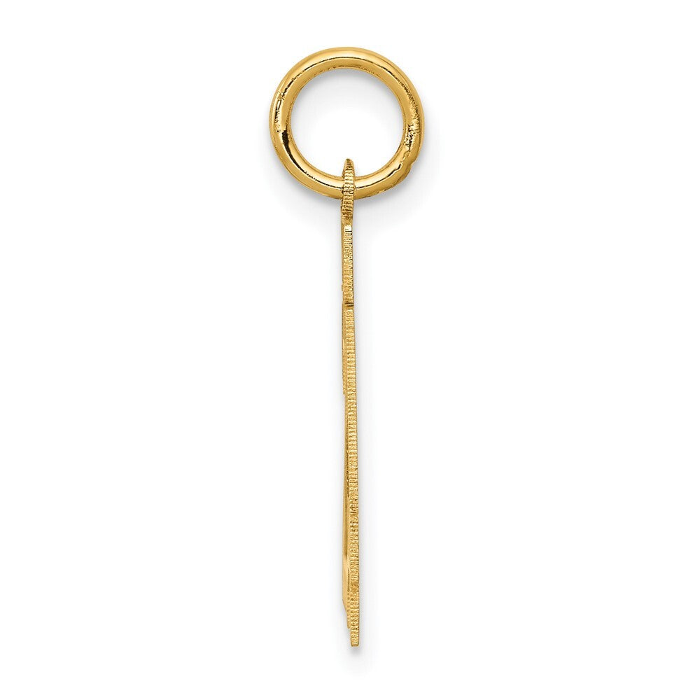 14k Yellow Gold Small Satin Number 24 Charm Pendant for Women