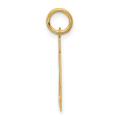 14k Yellow Gold Small Satin Number 24 Charm Pendant for Women