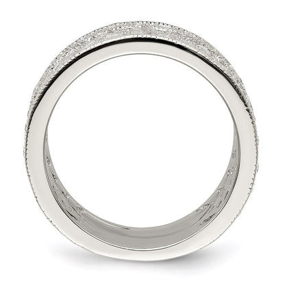 Sterling Silver Rhodium-plated Polished Cubic Zirconia Vintage Ring Size 8