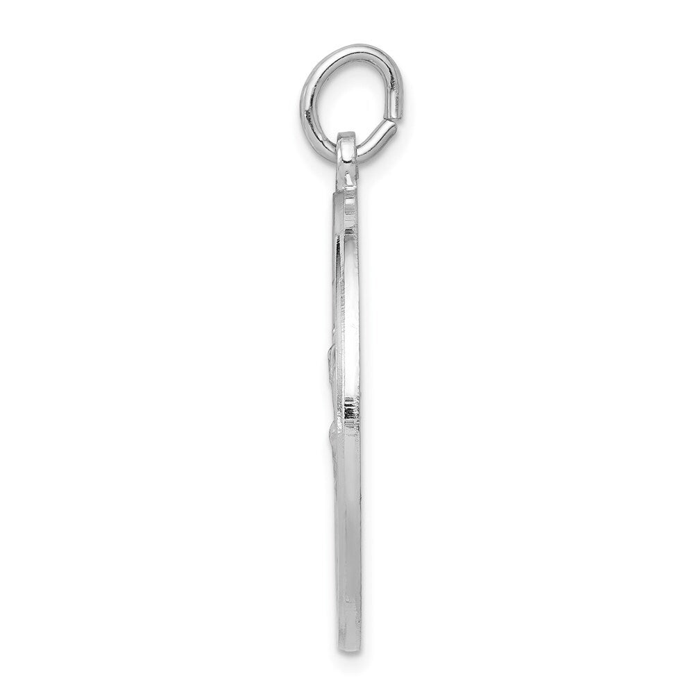 Sterling Silver Rhodium-plated Saint Christopher Medal Pendant