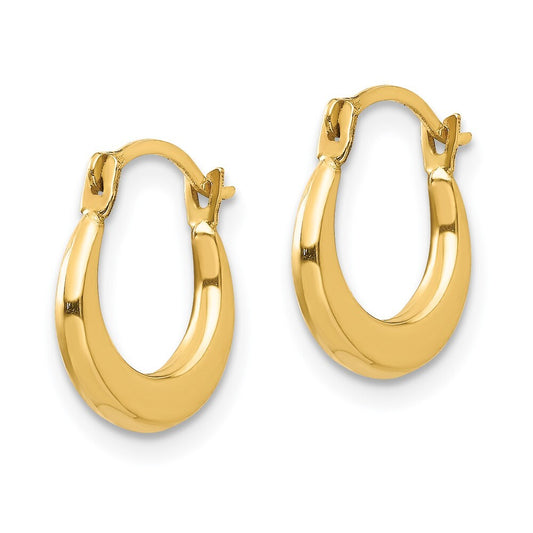 14k Yellow Gold Small Hoop Earrings Gift for Women