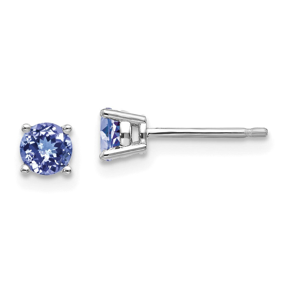 14k White Gold Tanzanite Stud Earrings Gift for Women