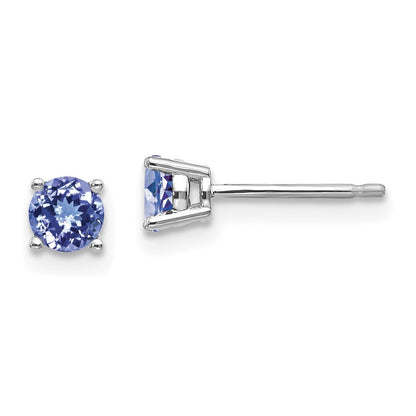 14k White Gold Tanzanite Stud Earrings Gift for Women