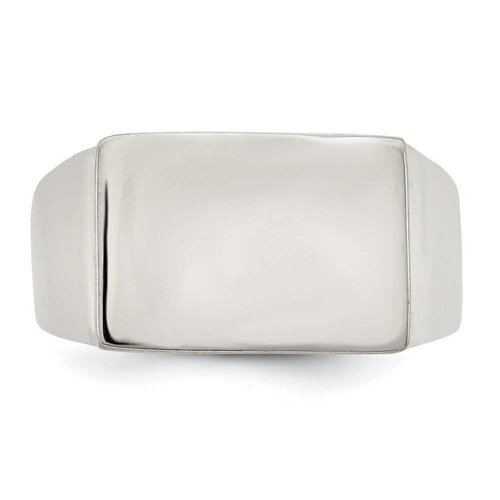 Sterling Silver 19x16mm Closed Back Signet Ring Size 10