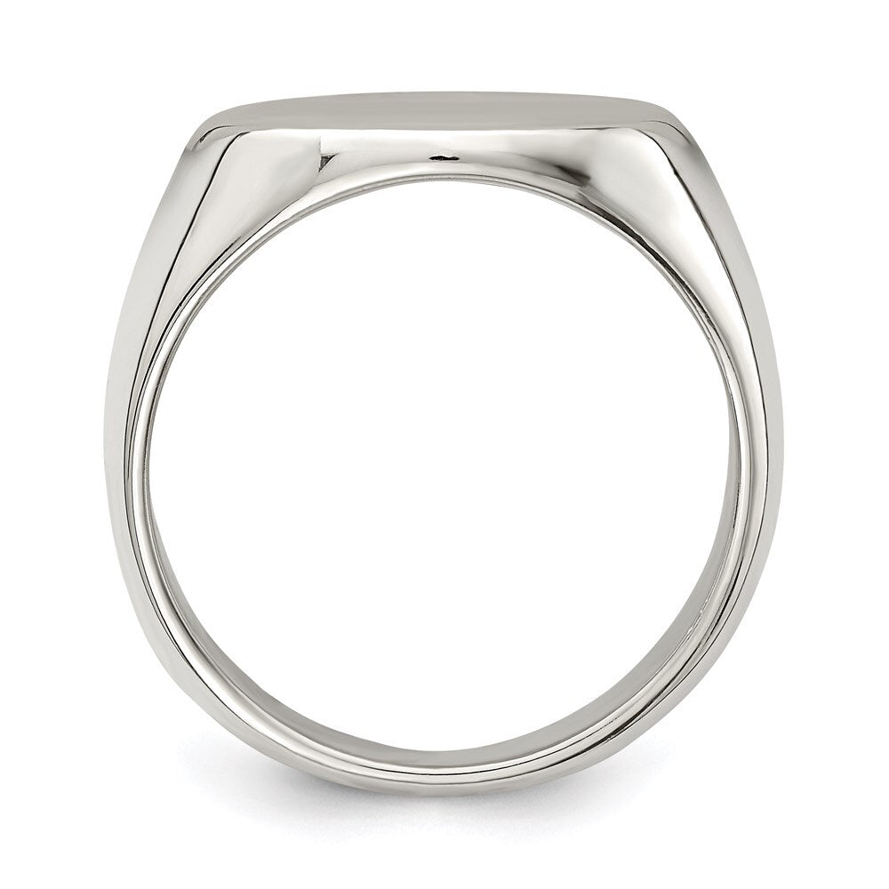 Sterling Silver 12x17mm Closed Back Signet Ring Size 9
