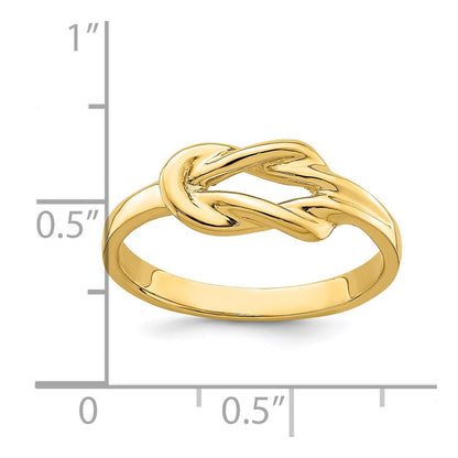 14K Yellow Gold Polished Freeform Love Knot Ring Size 7