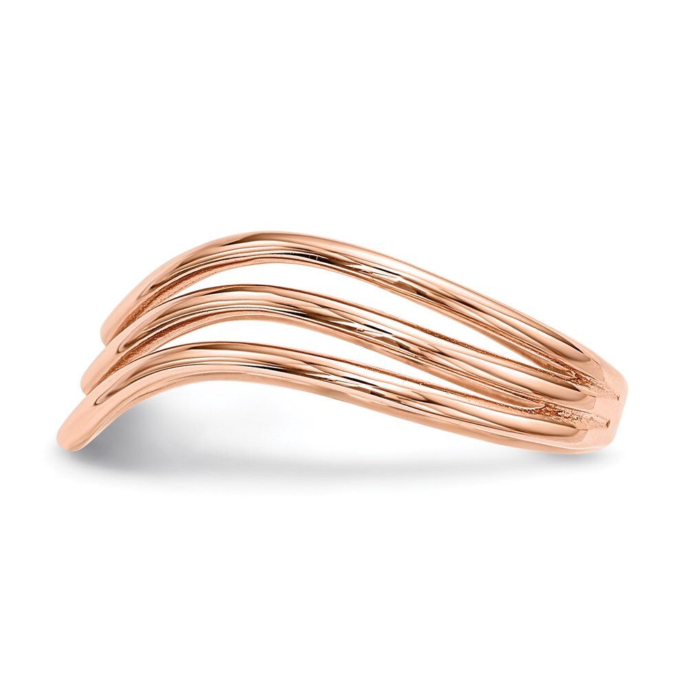 Sterling Silver Rose-tone 3-band Ring Size 6