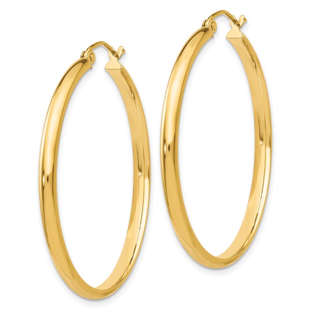 14k Yellow Gold Polished Hoop Earring