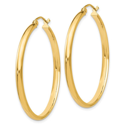 14k Yellow Gold Polished Hoop Earring
