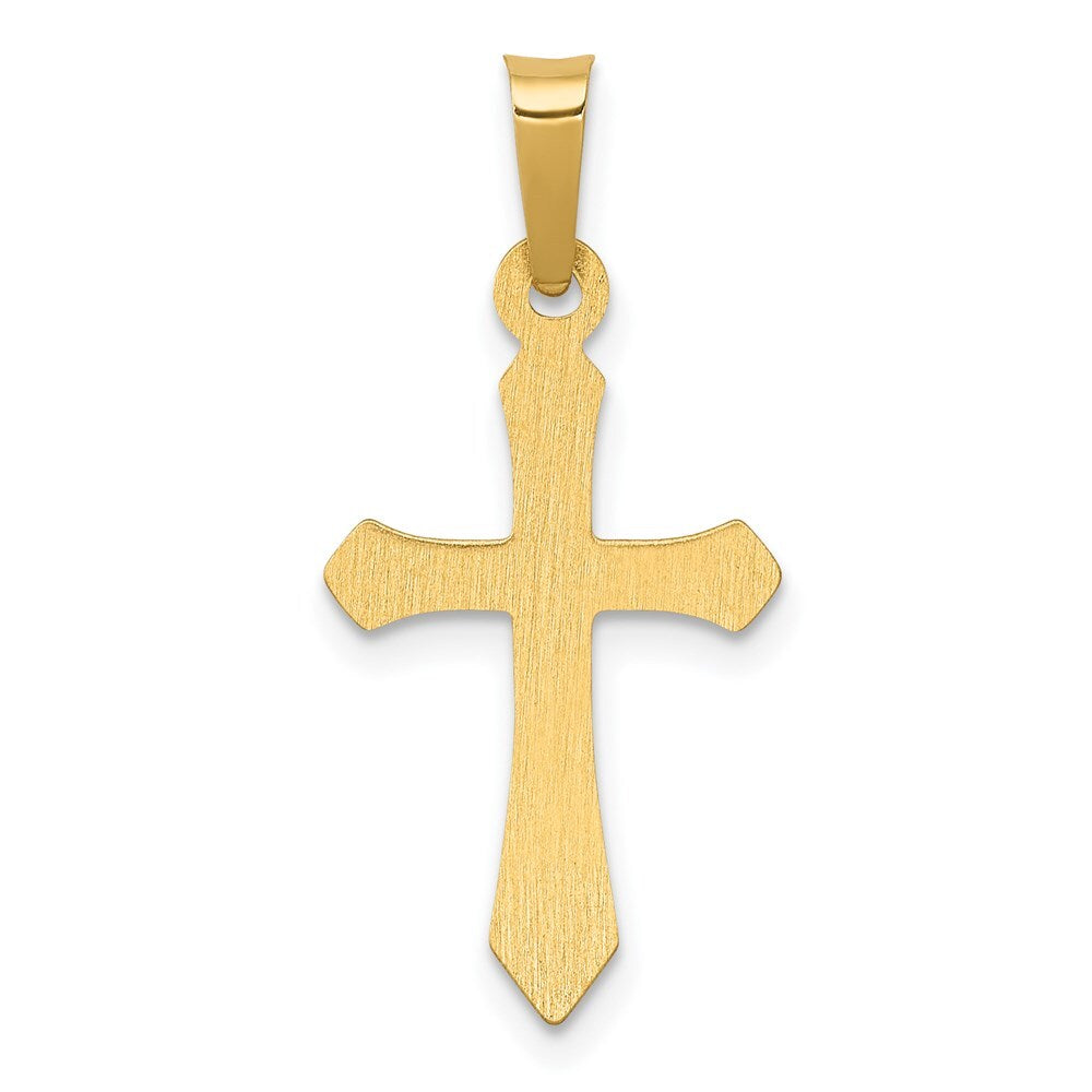 14k Yellow Gold Polished Cross Pendant for Women
