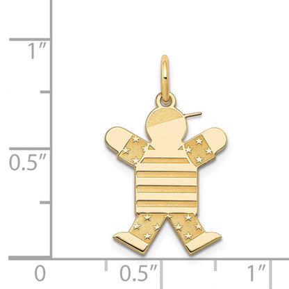 14k Yellow Gold Kid Charm Pendant for Women