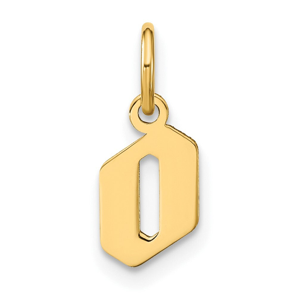 14k Yellow Gold Lowercase Letter O Initial Pendant for Women