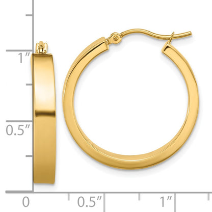 14k Yellow Gold Polished Hoop Earring Gift for Women