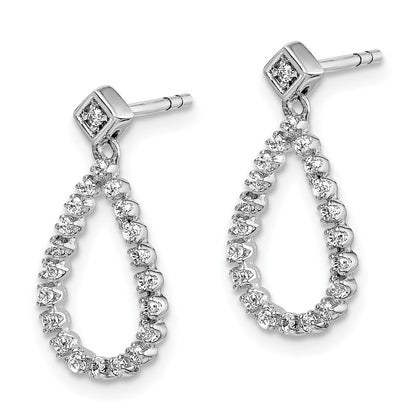 14k White Gold Diamond Teardrop Drop & Dangle Earrings