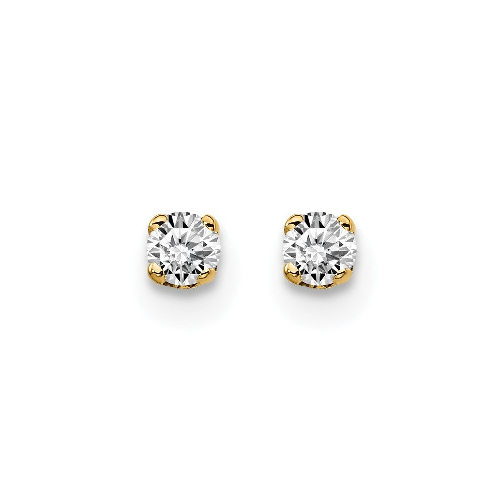 14ky .10ct. I2 K-L Diamond Stud Push-on Earrings