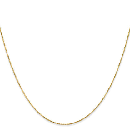 14k Yellow Gold 14" .8mm Diamond-cut Parisian Wheat Chain Necklace