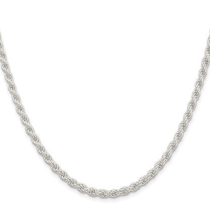 Sterling Silver Rhodium-plated 4.5mm Solid Rope Chain
