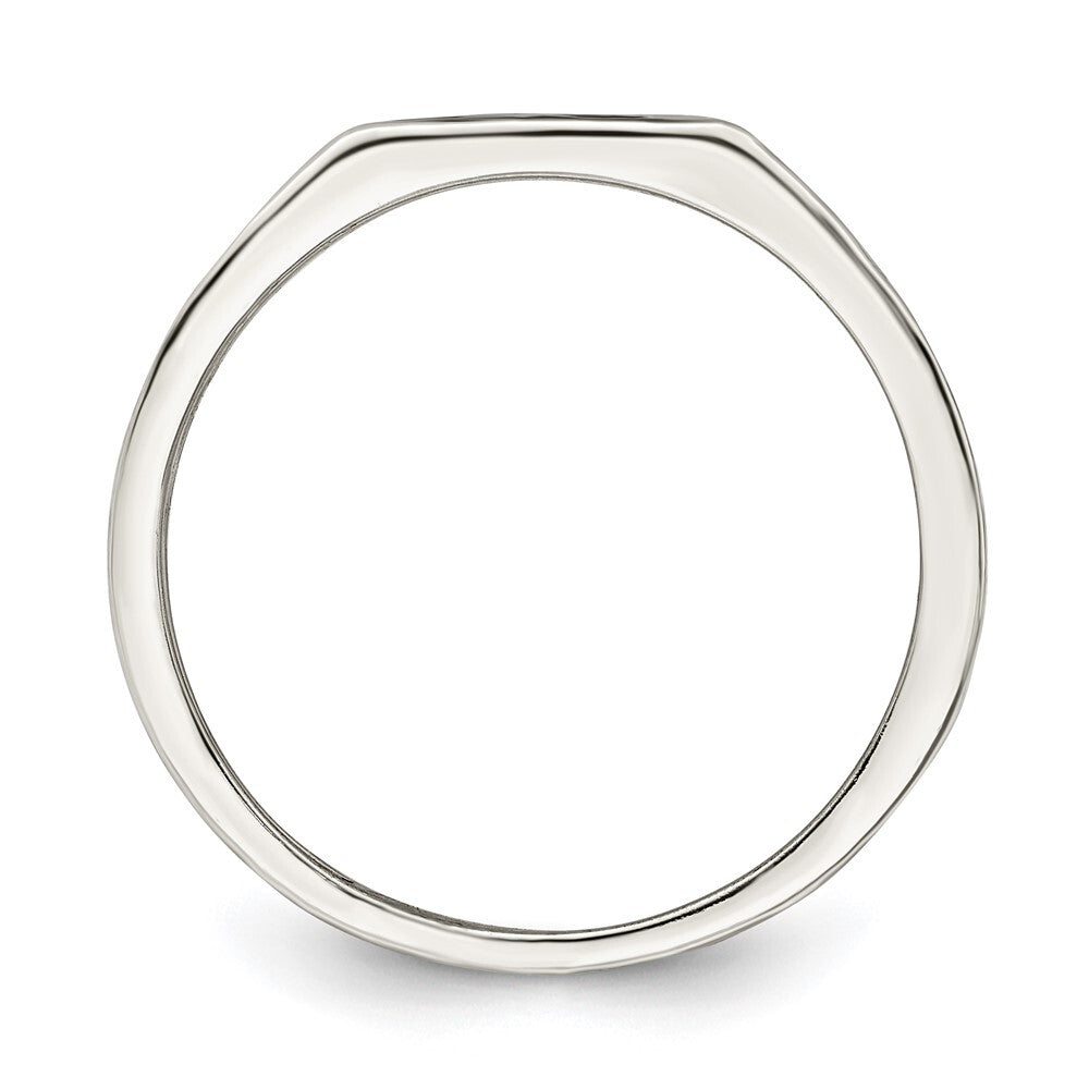 Sterling Silver Rhodium-plated Enameled Cross Ring Size 10