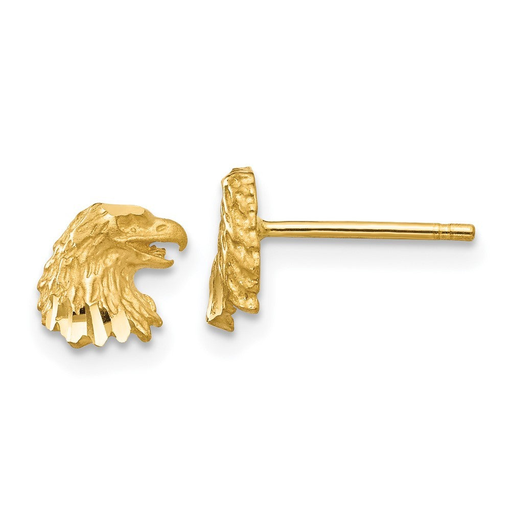 14k Yellow Gold Diamond-cut Eagle Earrings