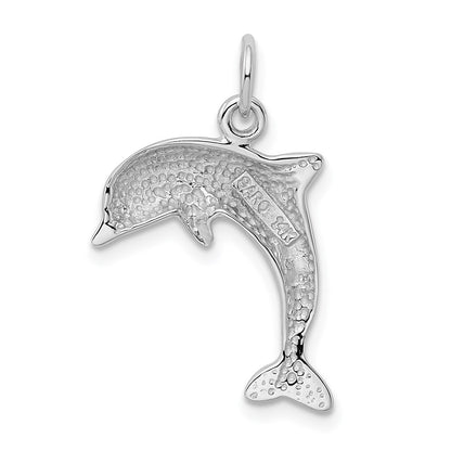 14k White Gold Dolphin Charm Pendant for Women