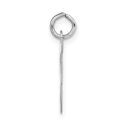 14k White Gold Medium Script Letter F Initial Charm Pendant for Women