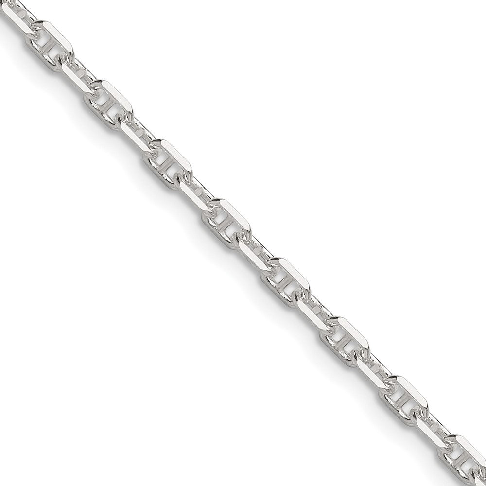 Sterling Silver Polished and Diamond-Cut 3mm Mariner Link Chain Necklace