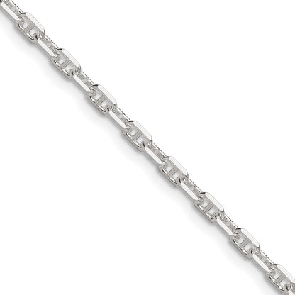 Sterling Silver Polished and Diamond-Cut 3mm Mariner Link Chain Necklace