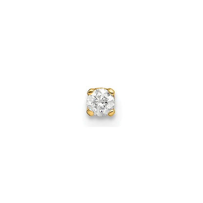 14k Yellow Gold Single Diamond Earring Gift for Women