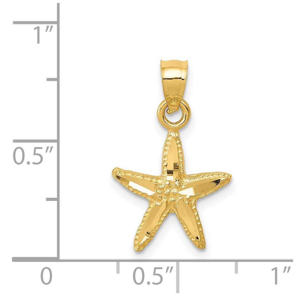 14k Yellow Gold Starfish Pendant for Women