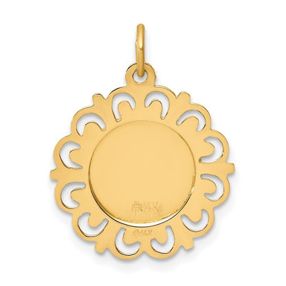 14k Yellow Gold Infant of Prague Medal Charm Pendant for Women